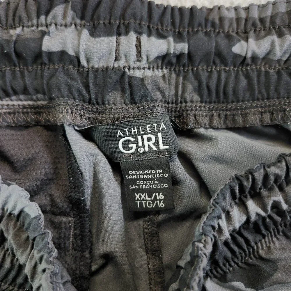 Athleta Girl Shorts Girls XXL Gray Camo All Play 3 Short Zip Pockets Athleisure - Picture 12 of 15